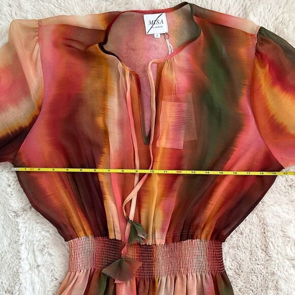 Misa Poppy Midi Ombre Dress Size L - Picture 8 of 11